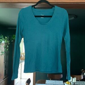 Peacock Blue Long-Sleeve Tee